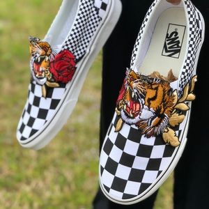 tiger checkerboard vans